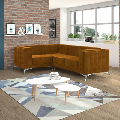 Ecksofa L-Form Designer Sofa Couch Polstersëtz Garnitur Stoff Wunnlandschaft