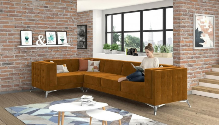 Stoffcanapé Couch Wunnlandschaft Garnitur Design Modern Canapé Eckcanapé