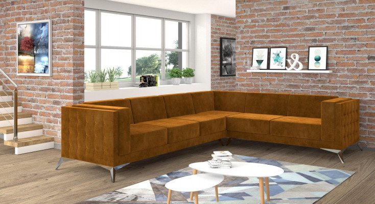 Eckcanapé L-Form Stoff Canapé Wunnlandschaft Garnitur Design Modern Canapé
