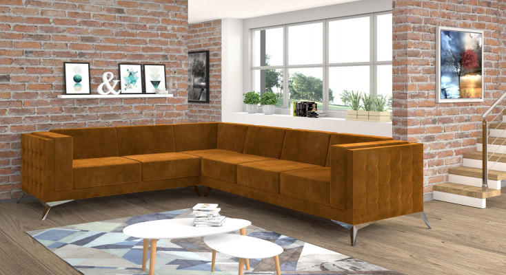 Eckcanapé L-Form Stoff Canapé Wunnlandschaft Garnitur Design Modern Canapé