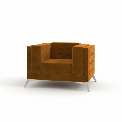 Chesterfield Fotell Couch 1 Sëtz Stoff Couchen Polster Nei Fernseh Sofa