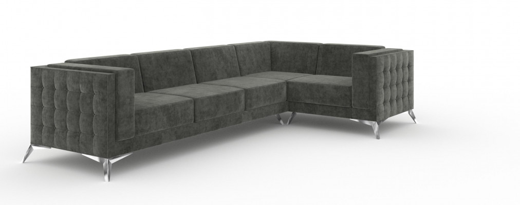 Eckcanapé Chesterfield Canapé Polstergruppe Canapé Wunnlandschaft Dekoratioun L-Form