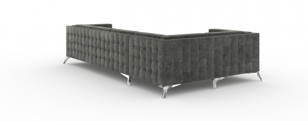 Eckcanapé Chesterfield Canapé Polstergruppe Canapé Wunnlandschaft Dekoratioun L-Form