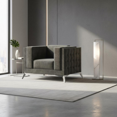 Chesterfield Fauteuil Canapé 1 Sëtz Couchen Polster Nei Sofa Fernseh Textil
