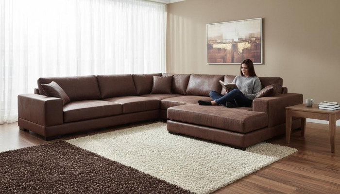 Grouss Sofa Canapé Ecksofa Vintage XXL Polster Eck Garnitur Wunnlandschaft