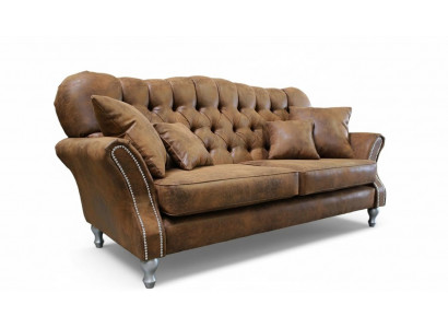 Vintage Chesterfield Couch-Set Canapé Polstersofa Lieder 3+1 Sëtzer Set