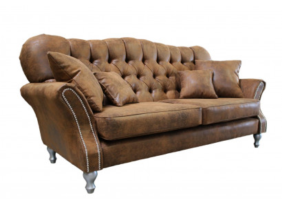 Vintage Chesterfield Couch-Set Canapé Polstersofa Lieder 3+1 Sëtzer Set