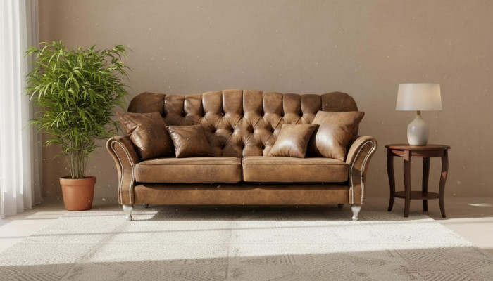 Sofa Couch Polster 3 Sëtzer Lieder Sofae Couchen Sëtz Chesterfield Design