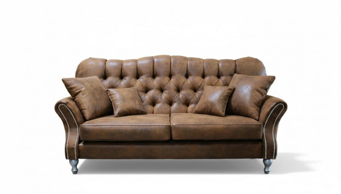 Sofa Couch Polster 3 Sëtzer Lieder Sofae Couchen Sëtz Chesterfield Design