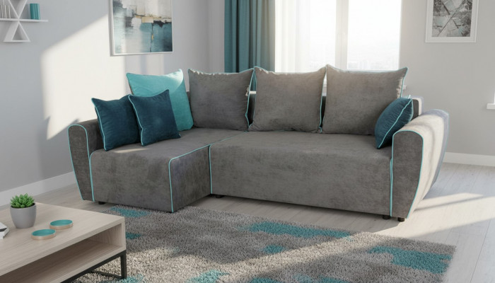 Grouss Canapé Couch Eckcanapé Schlofzëmmer XXL Polster Eck Garnitur Stoff Wunnlandschaft