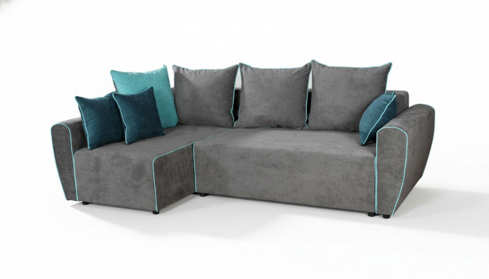 Grouss Canapé Couch Eckcanapé Schlofzëmmer XXL Polster Eck Garnitur Stoff Wunnlandschaft