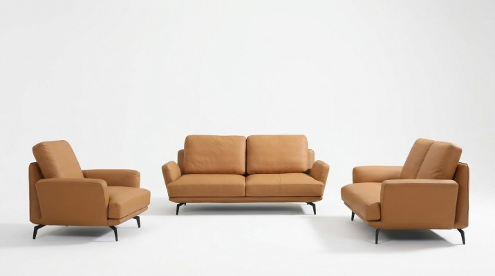 Ledersofa Sofagarnitur Deko 3+2+1 Sëtzer Set Polstersofa Garnitur Couch