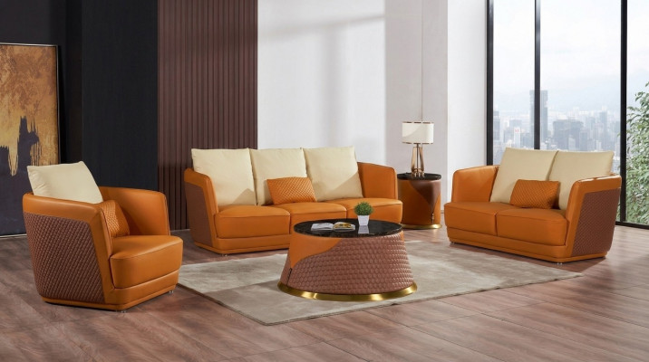 Wunnlandschaft Sofagarnitur 3+2+1 Sëtzer Ledersofa Couch Garnitur