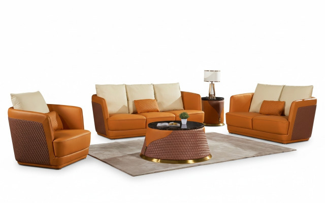 Wunnlandschaft Sofagarnitur 3+2+1 Sëtzer Ledersofa Couch Garnitur