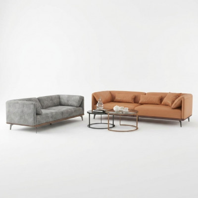 Dräikayëscht 3+2+1 Liederzofa Canapé Wunnlandschaft Garnitur Design Moderne Sofa