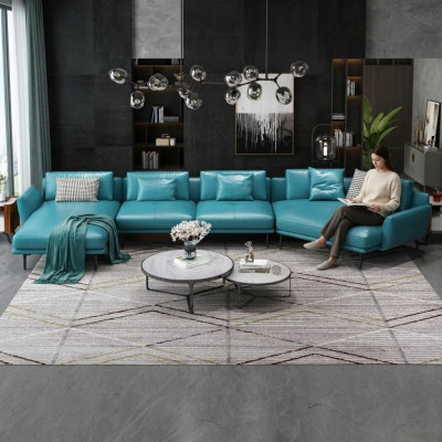 Sofa U-Form Lieder Wunnlandschaft Garnitur Design Modernsofa Canapé Sofas Türkis