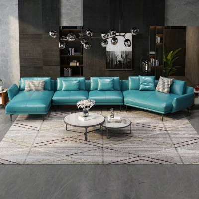Sofa U-Form Lieder Wunnlandschaft Garnitur Design Modernsofa Canapé Sofas Türkis