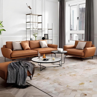 Sofagarnitur 4+3+2 Ledersofa Canapé Wunnlandschaft Garnitur Design Modern Sofa