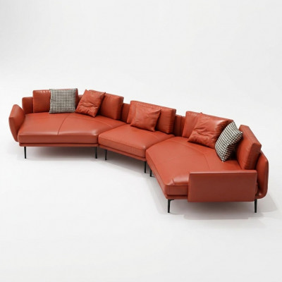 Wunnlandschaft Garnitur Design Modern Canapé Eckcanapé Canapé U-Form Ledercanapé Couch.