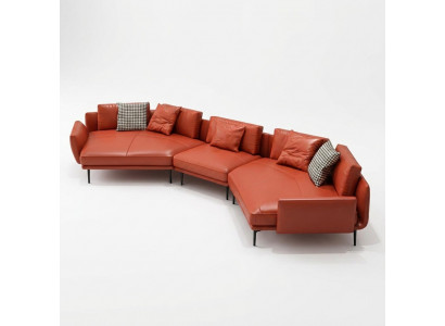 Wunnlandschaft Garnitur Design Modern Canapé Eckcanapé Canapé U-Form Ledercanapé Couch.