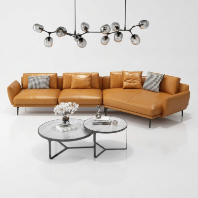 Eckcouch Sofa L-Form Ledercouch Canapé Wunnlandschaft Garnitur Trapéz Modern Sofen