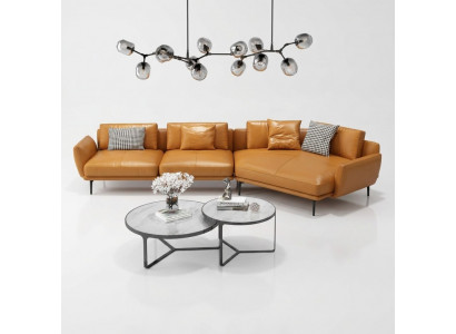 Eckcouch Sofa L-Form Ledercouch Canapé Wunnlandschaft Garnitur Trapéz Modern Sofen