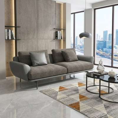 Zween-Sëtz Design Sofa 2 Sëtzer Sëtz Couch Polster Garnitur Sofaen Stoff Sofas