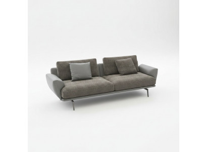 Zween-Sëtz Design Sofa 2 Sëtzer Sëtz Couch Polster Garnitur Sofaen Stoff Sofas