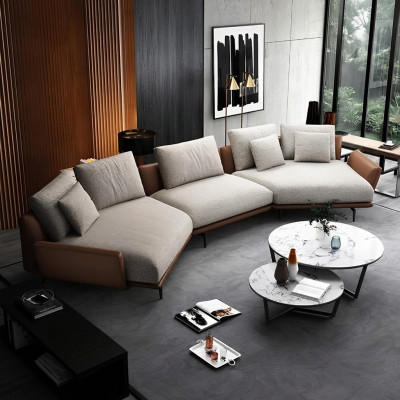 Ecksofa U-Form Stoff Couch Wunnlandschaft Garnitur Design Modern Sofa Trapez Nei
