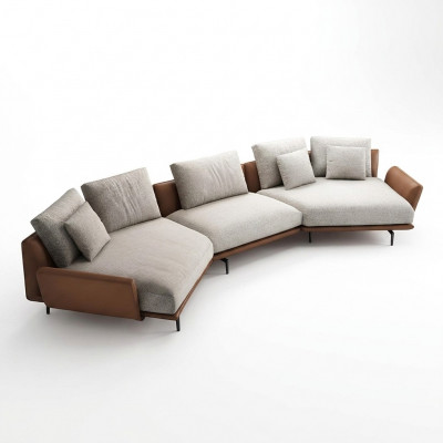 Ecksofa U-Form Stoff Couch Wunnlandschaft Garnitur Design Modern Sofa Trapez Nei