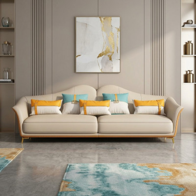 Luxus dräisëtzeger Couch Sëtz Polster 3 Sëtzpolster Couchen Lounge Club Neit Sofa