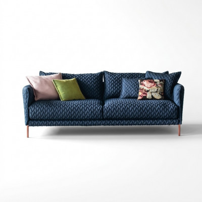 Sofa 3-Sëtzer Canapé Wunnlandschaft Modern Garnitur Design Sofa Setzt Stoff