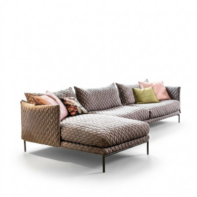 Ecksofa L-Form Canapé Wunnlandschaft Garnitur Design Modern Sofa Stoft Textil Nei