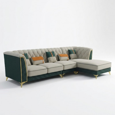 Design Ecksofa L-Form Ledersofa Canapé Wunnlandschaft Garnitur Design Modern Sofas