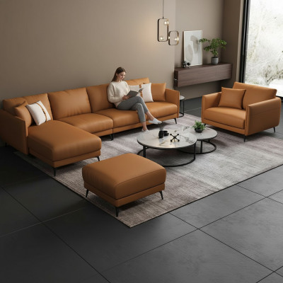 Eckcouch + Sessels Ledersofa Couch Wunliewenslandschaft Garnitur Design Modern Couch Setzplaz