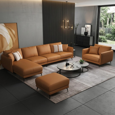 Eckcouch + Sessels Ledersofa Couch Wunliewenslandschaft Garnitur Design Modern Couch Setzplaz