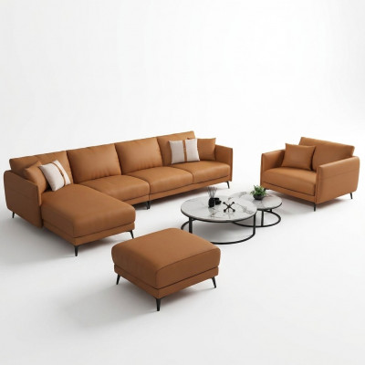 Eckcouch + Sessels Ledersofa Couch Wunliewenslandschaft Garnitur Design Modern Couch Setzplaz