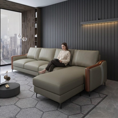 Sëtz Liedercouch Sofa Wunnlandschaft Garnitur Design Modern Sofas Ecksëtz L-Form