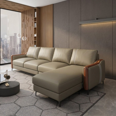 Sëtz Liedercouch Sofa Wunnlandschaft Garnitur Design Modern Sofas Ecksëtz L-Form