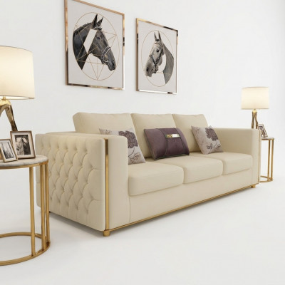 Ledercouch Couch Wunnlandschaft Garnitur Design Modern Sofas Sofa 3 Sëtzer Sëtz