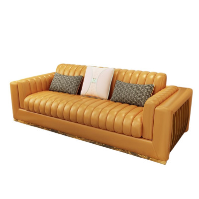 Wunnlandschaft Garnitur Design Modern Sofas Sofa 3 Sëtz Ledersofa Canapé