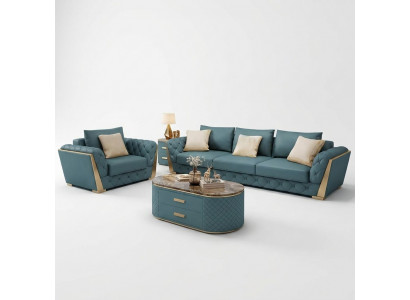 Sofa Stillgrupp 3+2+1 Sëtz Wunnlandschaft Sofa Couch Polster Sofae Grupp Lieder