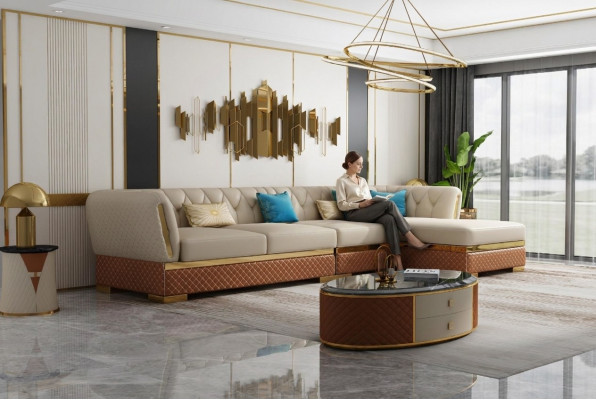 Eckcouch L-Form Liedergaarnitur Couch Wunnlandschaft Ausrüschtung Design Modern Sofen Eck