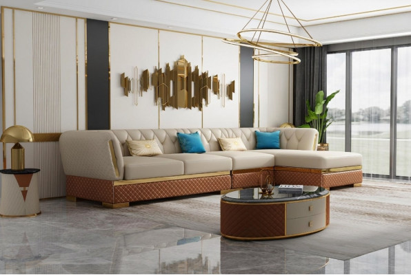 Eckcouch L-Form Liedergaarnitur Couch Wunnlandschaft Ausrüschtung Design Modern Sofen Eck
