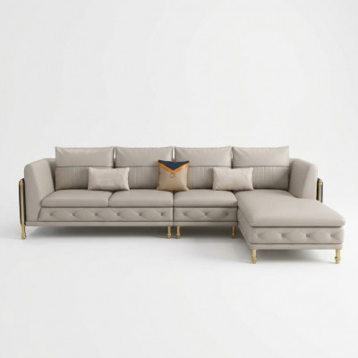 Luxuriéis Wunnzëmmer Eckgarnitur Ecksofa Eckcouch Sofa Polster Eck Couch Lieder
