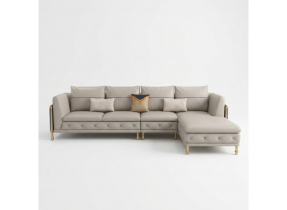 Luxuriéis Wunnzëmmer Eckgarnitur Ecksofa Eckcouch Sofa Polster Eck Couch Lieder