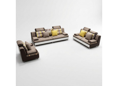 Stoff Textil Canapé Couch Sofa Wunnlandschaft Canapéen Set 3+2+1 Design Canapéen Neigkeeten