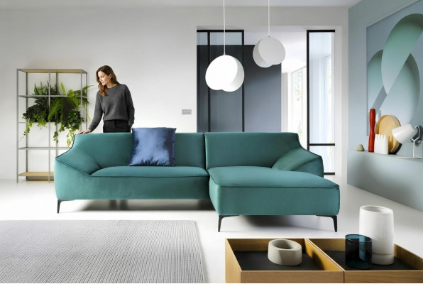 Design Eckcouch L-Form Modern Sofae Stoff Textil Couch Wunnlandschaft Canapé Samt