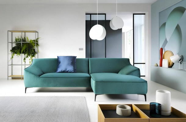 Design Eckcouch L-Form Modern Sofae Stoff Textil Couch Wunnlandschaft Canapé Samt