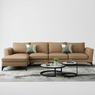 Design Eck-Ecksofa L-Form Modern Sofas Ledersofa Canapé-Divanss Landschaftssuedel Sofa